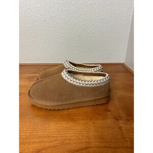 Quince Women's Clog Slippers 6 Pecan Australian Shearling Lined Suede